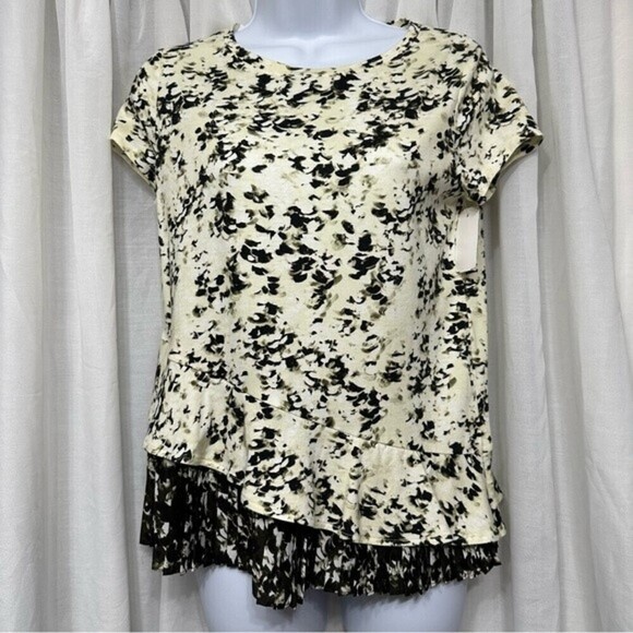 Simply Vera Wang PXS Ruffled Short Sleeve‎ Sprinkled Pattern Top - Picture 5 of 12